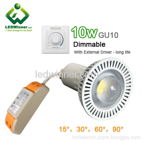Dimmable Led Gu10 10w Spotlight External Driver